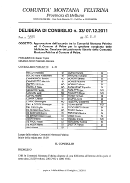 delibera di Consiglio n. 33/2011