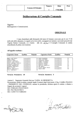 Deliberazione di Consiglio Comunale