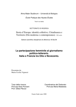 Storia d`Europa: identità collettive, Cittadinanza e Territorio