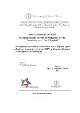 Sorveglianza sindromica e rilevazione per la risposta - Area-c54