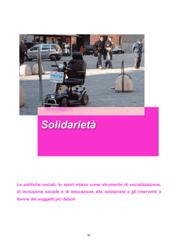 Le politiche sociali, lo sport inteso come strumento di