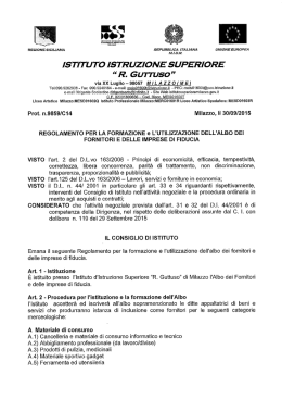 Regolamento albo fornitori - Istituto Superiore "Renato Guttuso"