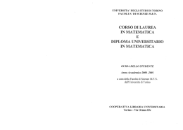 in atematic - Corso di Laurea in Matematica