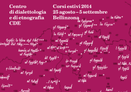 Centro di dialettologia e di etnografia CDE Corsi estivi 2014 25