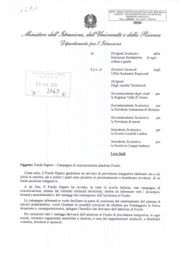 Fondo Espero - Campagna di comunicazione adesione Fondo.