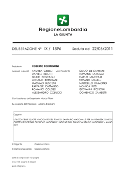 DELIBERAZIONE N&deg; IX / 1896 Seduta del 22/06/2011