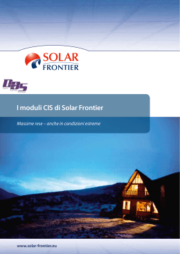 I moduli CIS di Solar Frontier