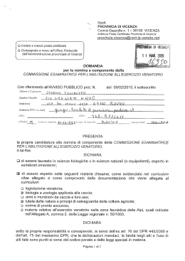 Curriculum vitae - Provincia di Vicenza