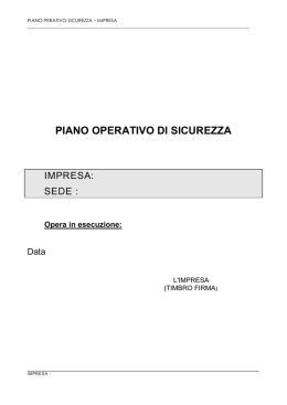 piano operativo di sicurezza