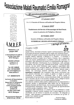 Notiziario Amrer n. 21 - AMRER Associazione Malati Reumatici