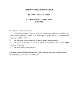 LA PROGETTAZIONE PER COMPETENZE LICEO