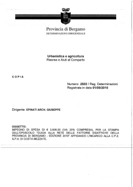 Determinazioni - Provincia di Bergamo