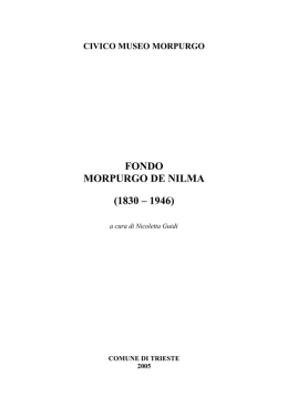 Inventario dell`archivio Morpurgo - de Nilma