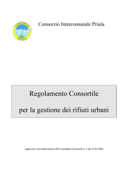 Regolamento Consortile per la gestione dei rifiuti urbani