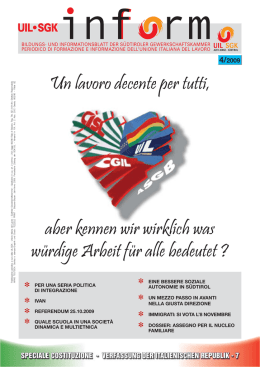 Un lavoro decente per tutti, aber kennen wir wirklich was w&uuml;rdige