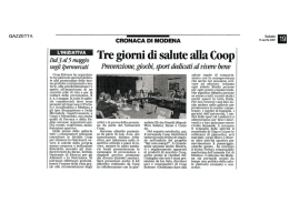 Tre giorni di salute alla Coop