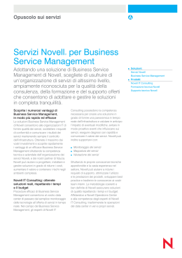 Servizi Novell® per Business Service Management