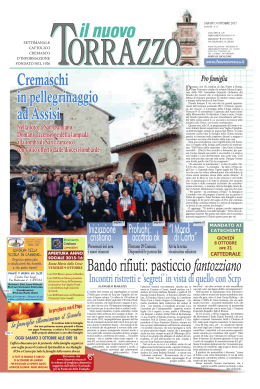 Cremaschi in pellegrinaggio ad Assisi Bando rifiuti: pasticcio