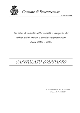 capitolato d`appalto - Portale Istituzionale del Comune di
