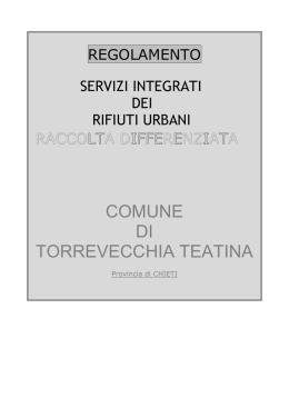 SERVIZI INTEGRATI DEI RIFIUTI URBANI e RD.