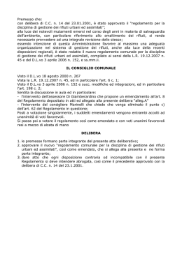 Regolamento Comunale Gestione Rifiuti