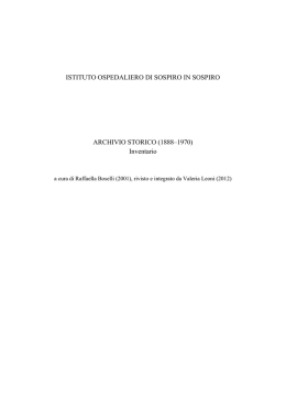 Istituto ospedaliero di Sospiro - Istituto Centrale per gli Archivi