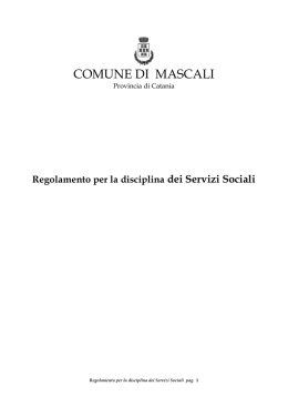 Regolamento Servizi Sociali