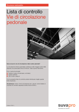 Lista di controllo Vie di circolazione pedonale