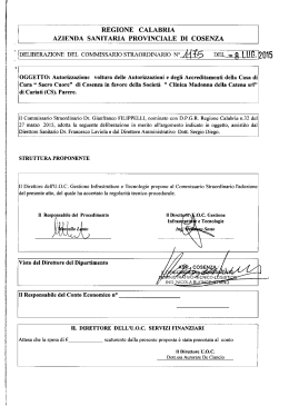 DELIBERAZIONE DEL COMMISSARIO