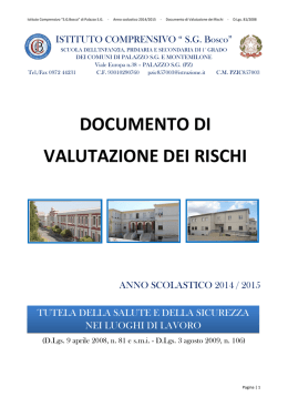 Documento Valutazione Rischi aggiornato all`a.s. 2014 / 2015