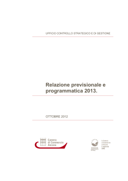 Relazione previsionale e programmatica 2013