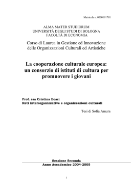 La cooperazione culturale europea: un consorzio di istituti di cultura
