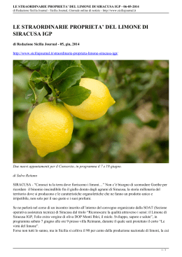 le straordinarie proprieta` del limone di siracusa igp