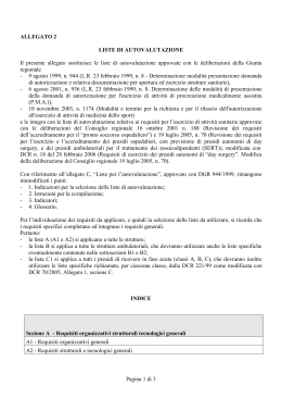 Liste di autovalutazione - Unione dei Comuni di Cavriglia e San