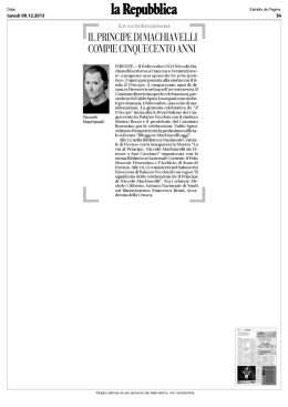 Il Principe Machievelli compie cinquecento anni