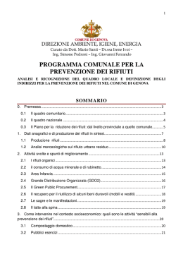 Piano Comunale Prevenzioni Rifiuti - Urban Center