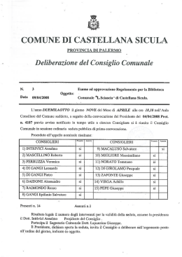 Esame ed approvazione Regolamento comunale per la Biblioteca