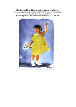 Il dolore del bambino: si pu&ograve; e si deve combattere