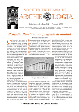 ANNO VII n. 1 Febbraio 2003 - Società Friulana di Archeologia