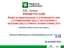 progetto ccm - ASL della Provincia di Varese