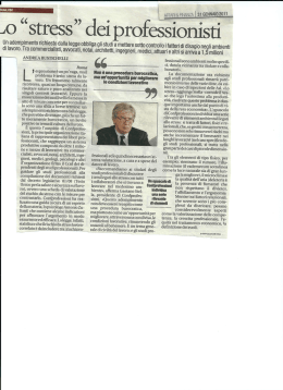 Lo stress dei profesionisti... leggi articolo