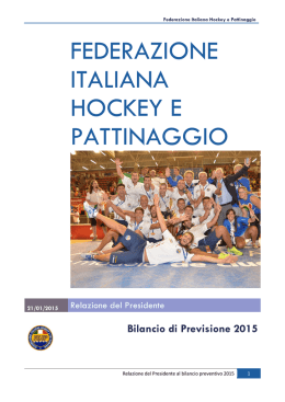 Preventivo Economico 2015 - Federazione Italiana Hockey e
