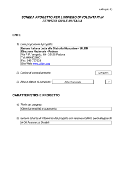 scheda progetto per l`impiego di volontari in servizio