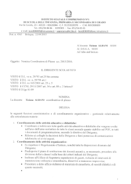 COORDINATORE DI PLESSO SC. INFANZIA