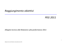 Allegato tecnico alla relazione sul piano della performance 2011