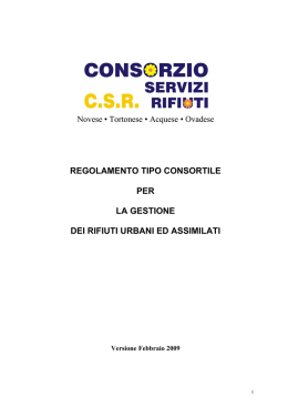 Regolamento Gestione Rifiuti Urbani e Assimilati - CSR