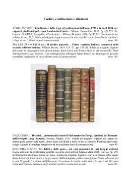 Codici, costituzioni e dintorni - Studio Bibliografico Benacense
