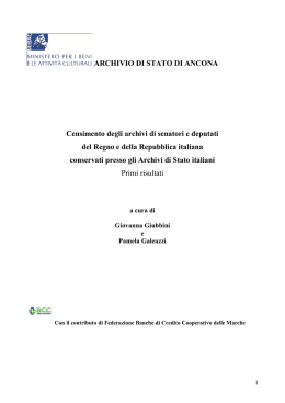 Senatori del Regno - Istituto Centrale per gli Archivi