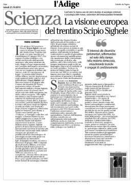 Scienza La visione europea del trentino Scipio Sighele
