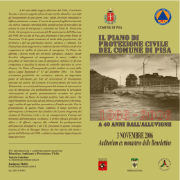 Il Piano di Protezione Civile del Comune di Pisa 1946-2006